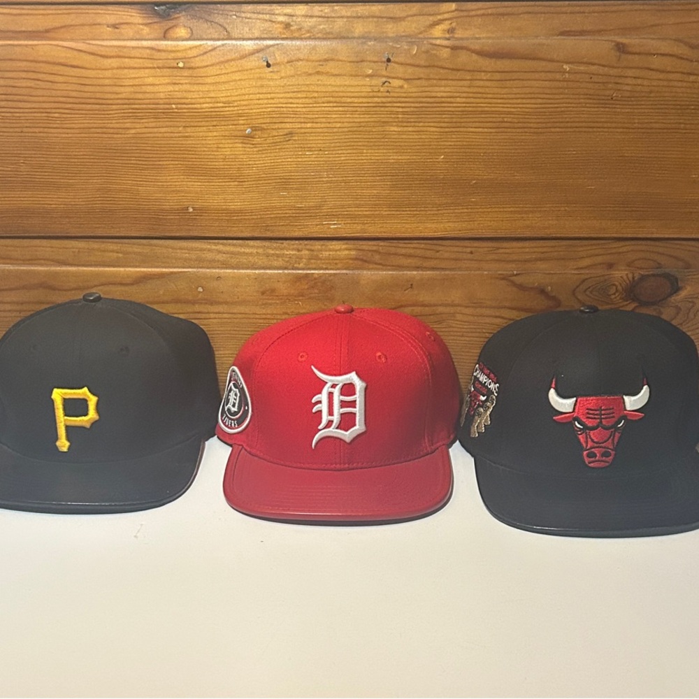 3pc Limted edition leather brim Pro Standard caps
